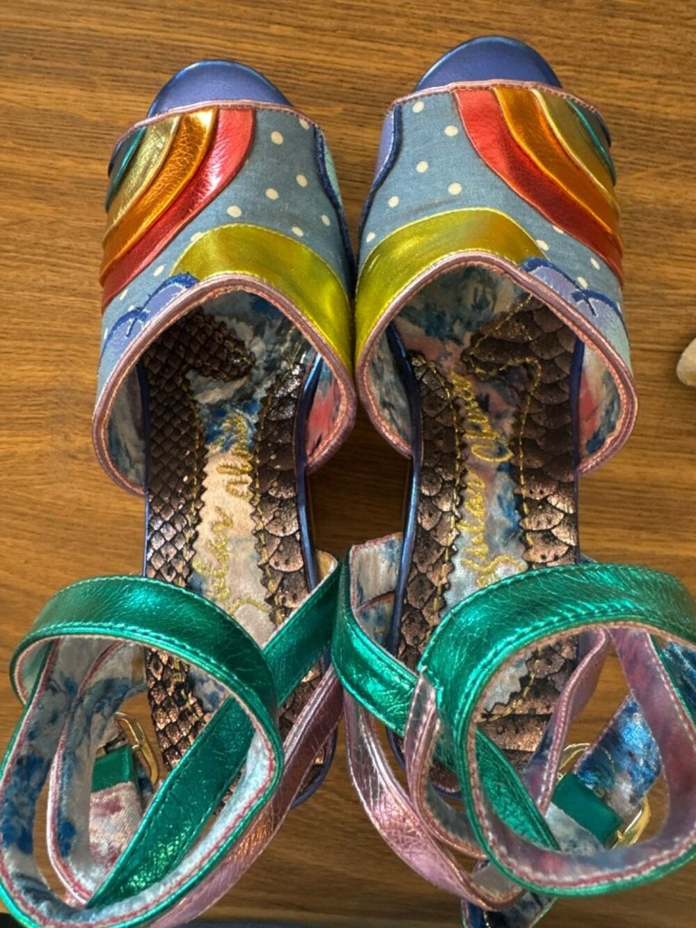 Irregular Choice Funshine 70s Rainbow Wedge Platform Sandals 7 38 Heels Retro - Picture 6 of 10